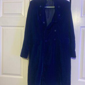 RALPH LAUREN VELVET SAPPHIRE BLUE WESTERN DOUBLE BREASTED LONG JACKET 8
